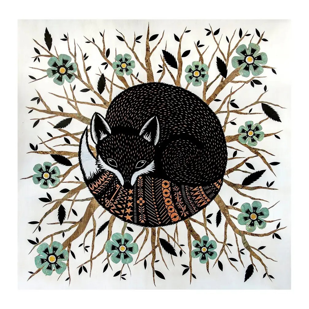 Shelter In the Bramble Bush - 8 x 8 inch Cut Paper Art Print