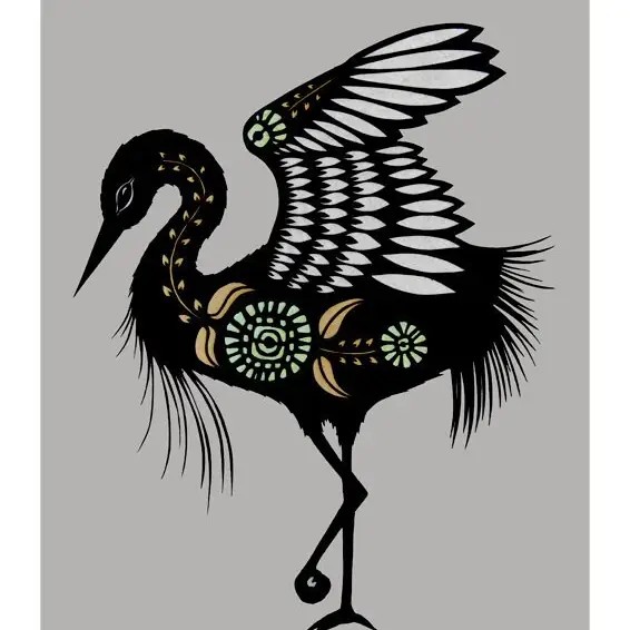 The Heron - 11 x 14 inch Cut Paper Art Print